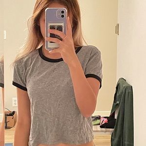 forever 21 grey lined crop top